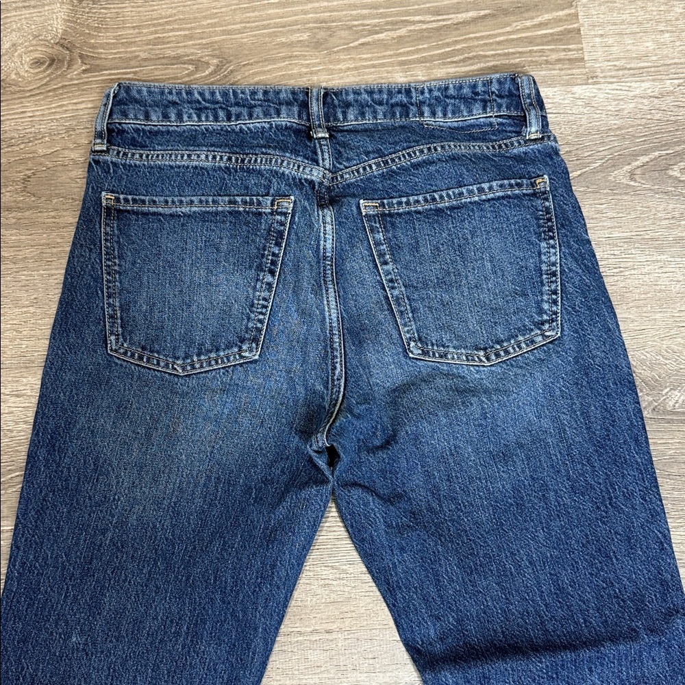 GAP Denim High Rise Universal Slim Boyfriend Ankle Jeans Blue Sz 4/27 - Picture 5 of 12